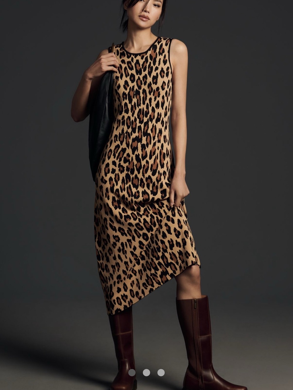 Simon Miller Sleeveless Leopard Print Midi Dres - Tan/Black NWT